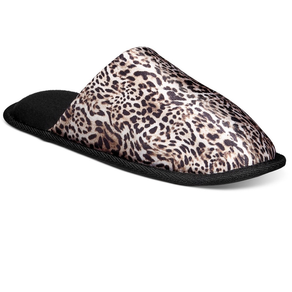 INC International Concepts Playboy Animal-Print Satin House Slippers NIb 10